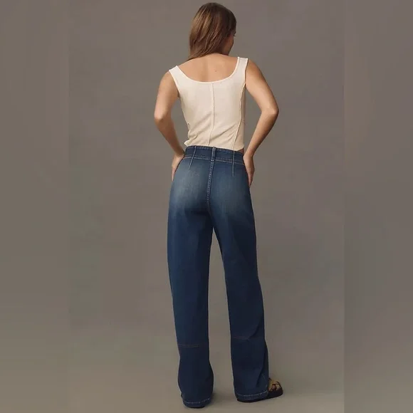 Anthropologie Pilcro Eventide Trouser High-Rise Wide-Leg Jeans - Picture 2 of 9